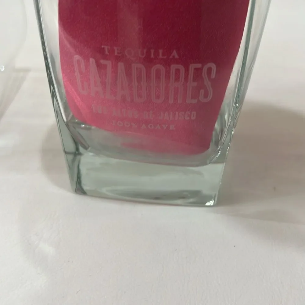 Cazadores Tequila Logo Glasses 8 Ounces Each Set of 2 Clear White Lettering